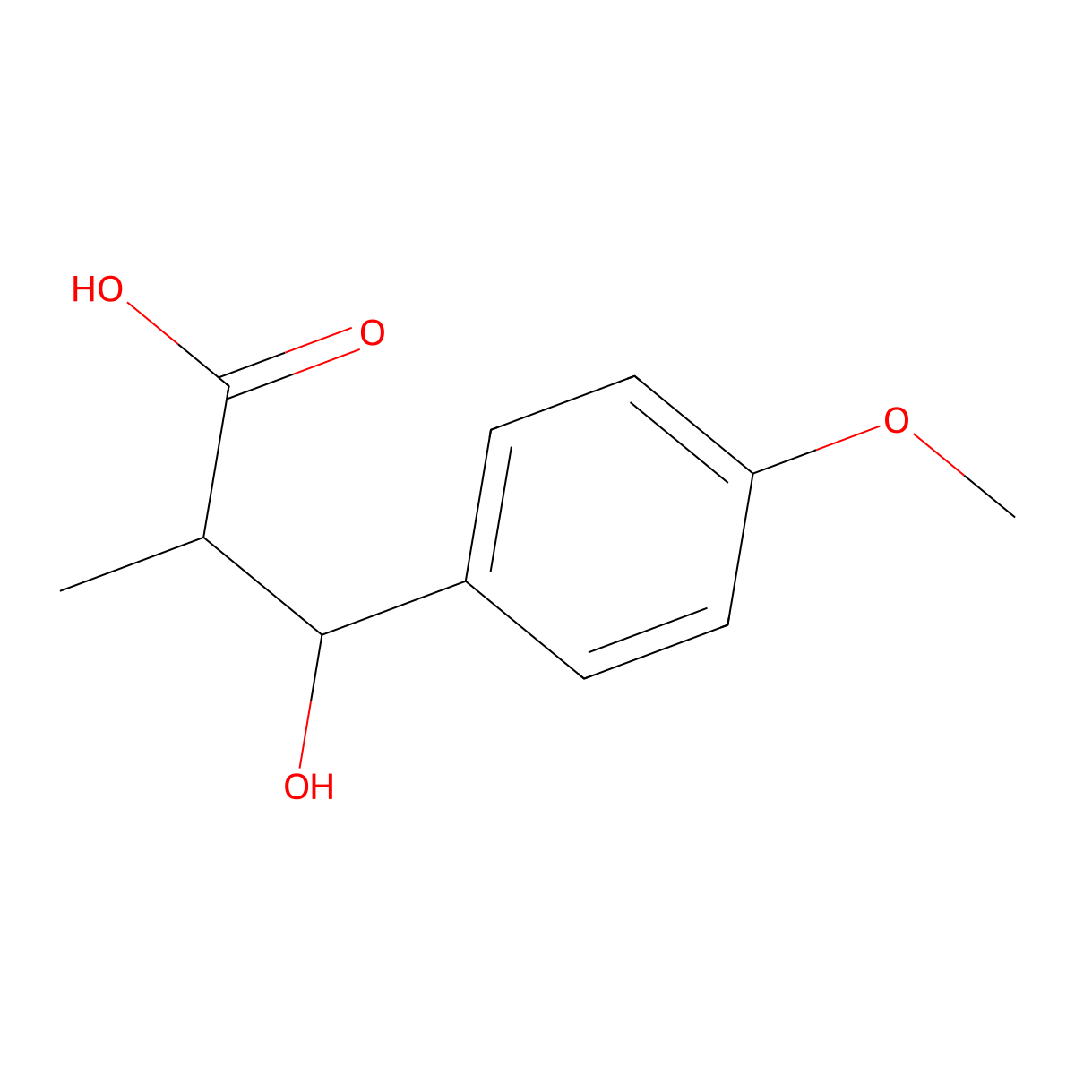 3-Hydroxy-3-(4-methoxyphenyl)-2-methylpropanoic acid molecular structure, CAS 15084-04-5