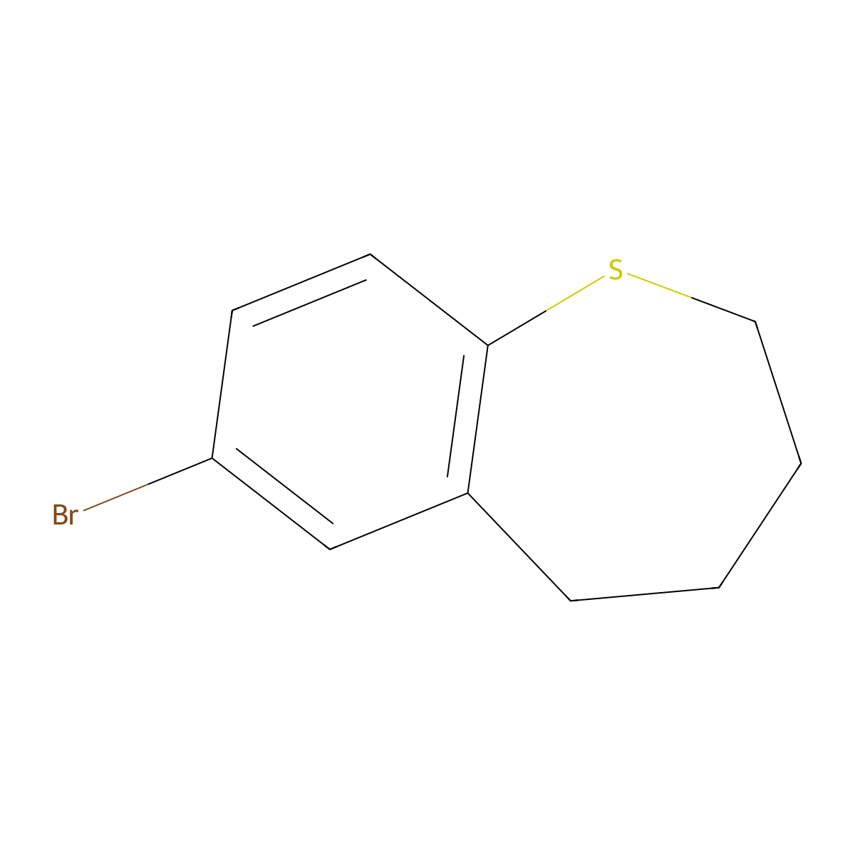 7-Bromo-2,3,4,5-tetrahydro-1-benzothiepin molecular structure, CAS 15084-57-8