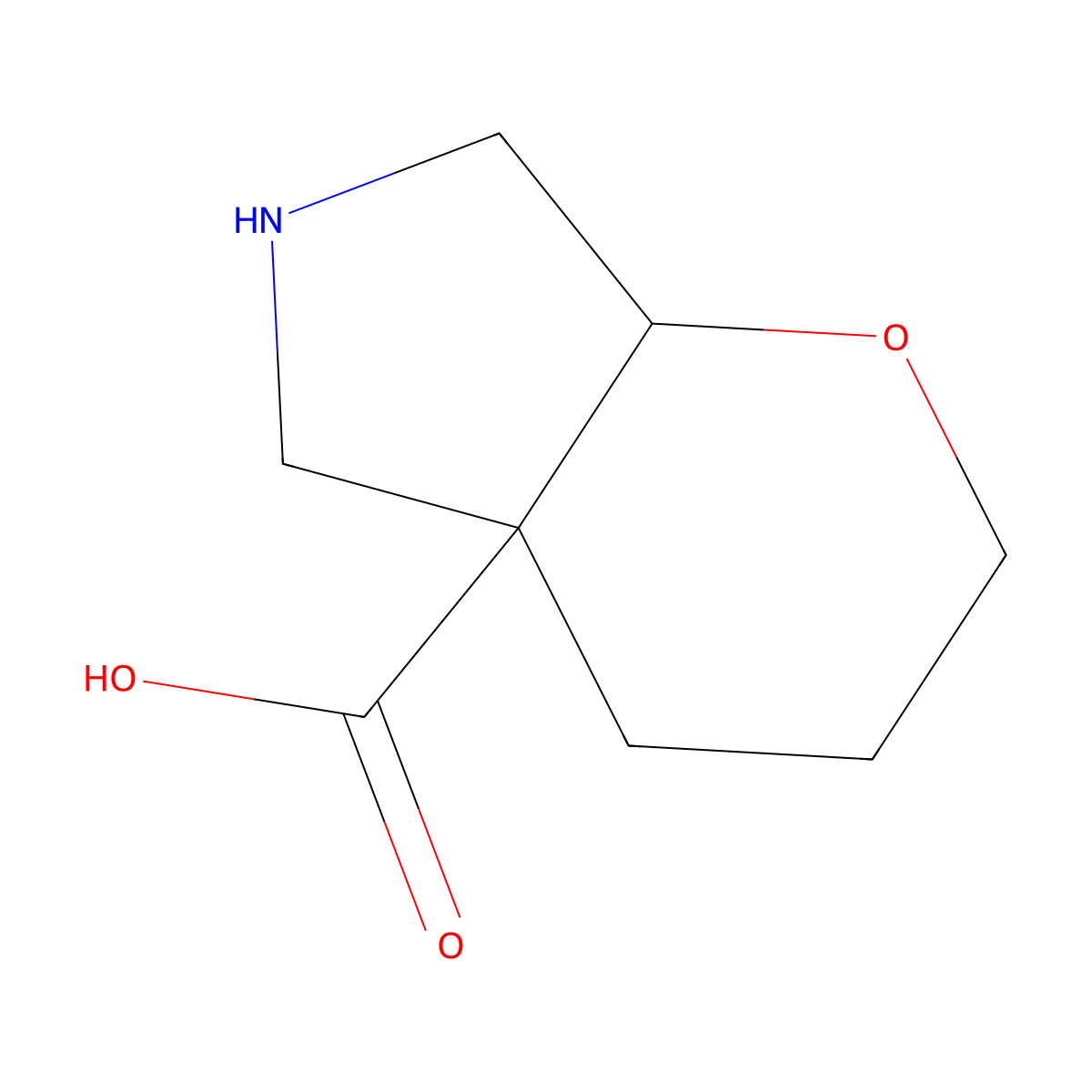 Octahydropyrano[2,3-c]pyrrole-4a-carboxylic acid molecular structure, CAS 1508401-84-0