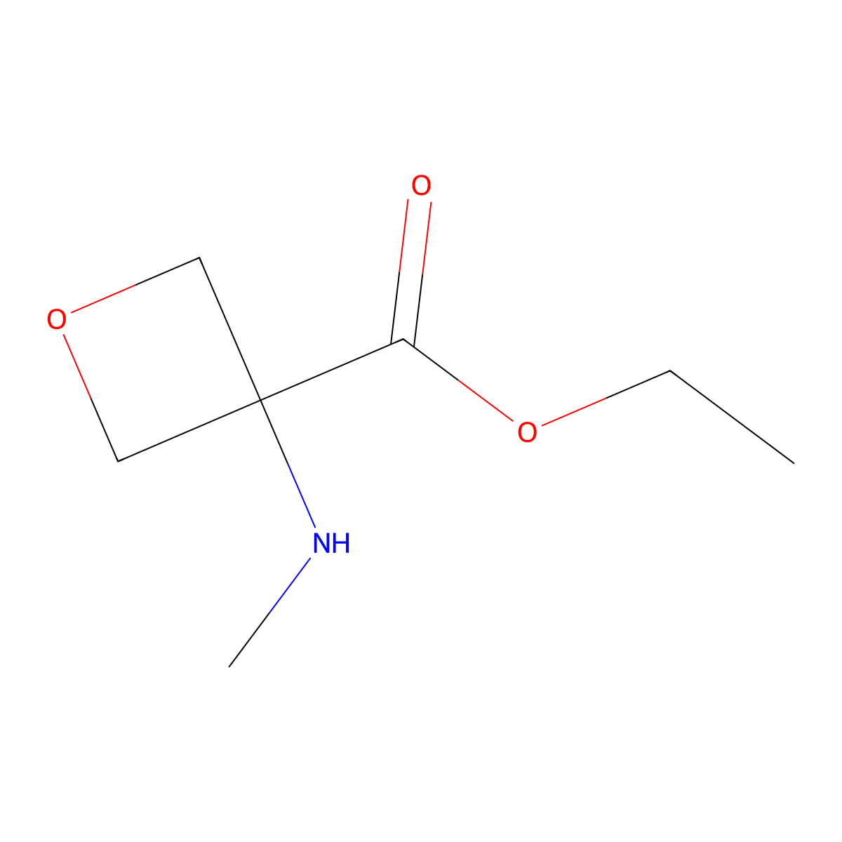 Ethyl 3-(methylamino)oxetane-3-carboxylate molecular structure, CAS 1508402-15-0
