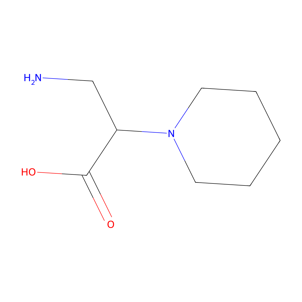 3-Amino-2-(piperidin-1-yl)propanoic acid molecular structure, CAS 1508402-18-3