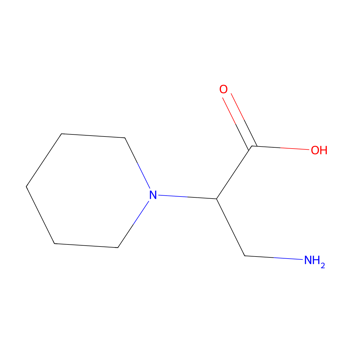 3-Amino-2-(piperidin-1-yl)propanoic acid molecular structure, CAS 1508402-18-3