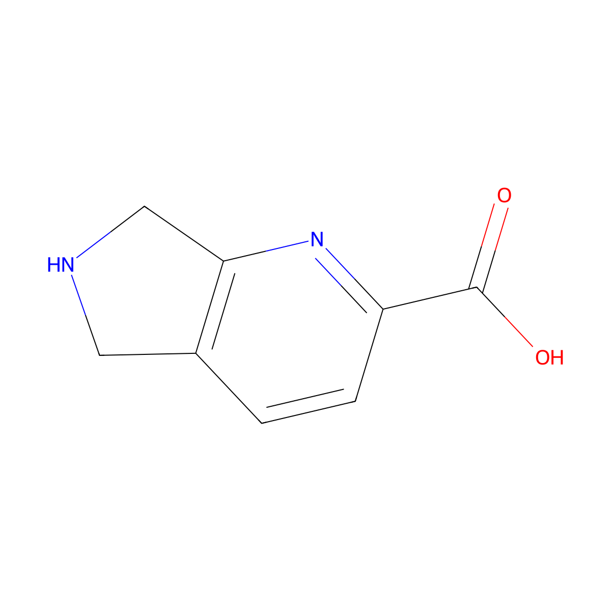 5H,6H,7H-pyrrolo[3,4-b]pyridine-2-carboxylic acid molecular structure, CAS 1508407-96-2