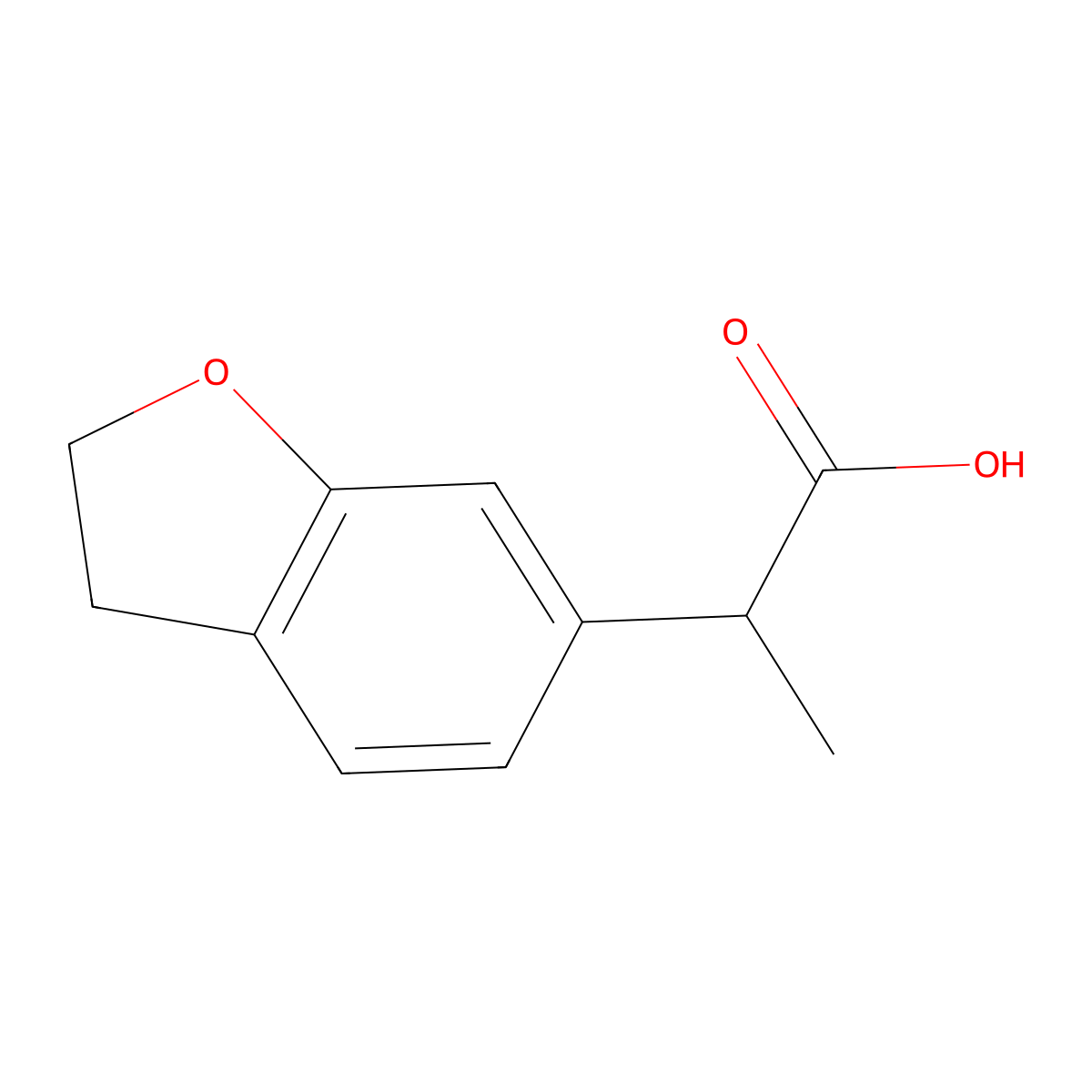2-(2,3-Dihydro-1-benzofuran-6-yl)propanoic acid molecular structure, CAS 1508408-08-9