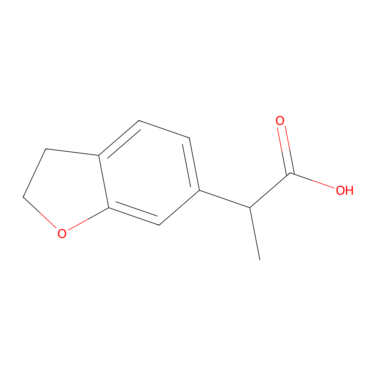 2-(2,3-Dihydro-1-benzofuran-6-yl)propanoic acid molecular structure, CAS 1508408-08-9