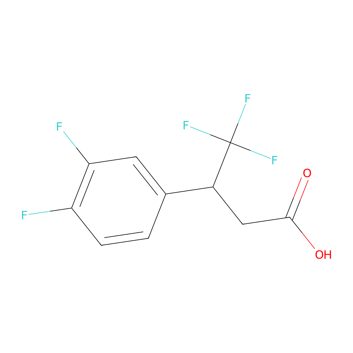 3-(3,4-Difluorophenyl)-4,4,4-trifluorobutanoic acid molecular structure, CAS 1508417-38-6