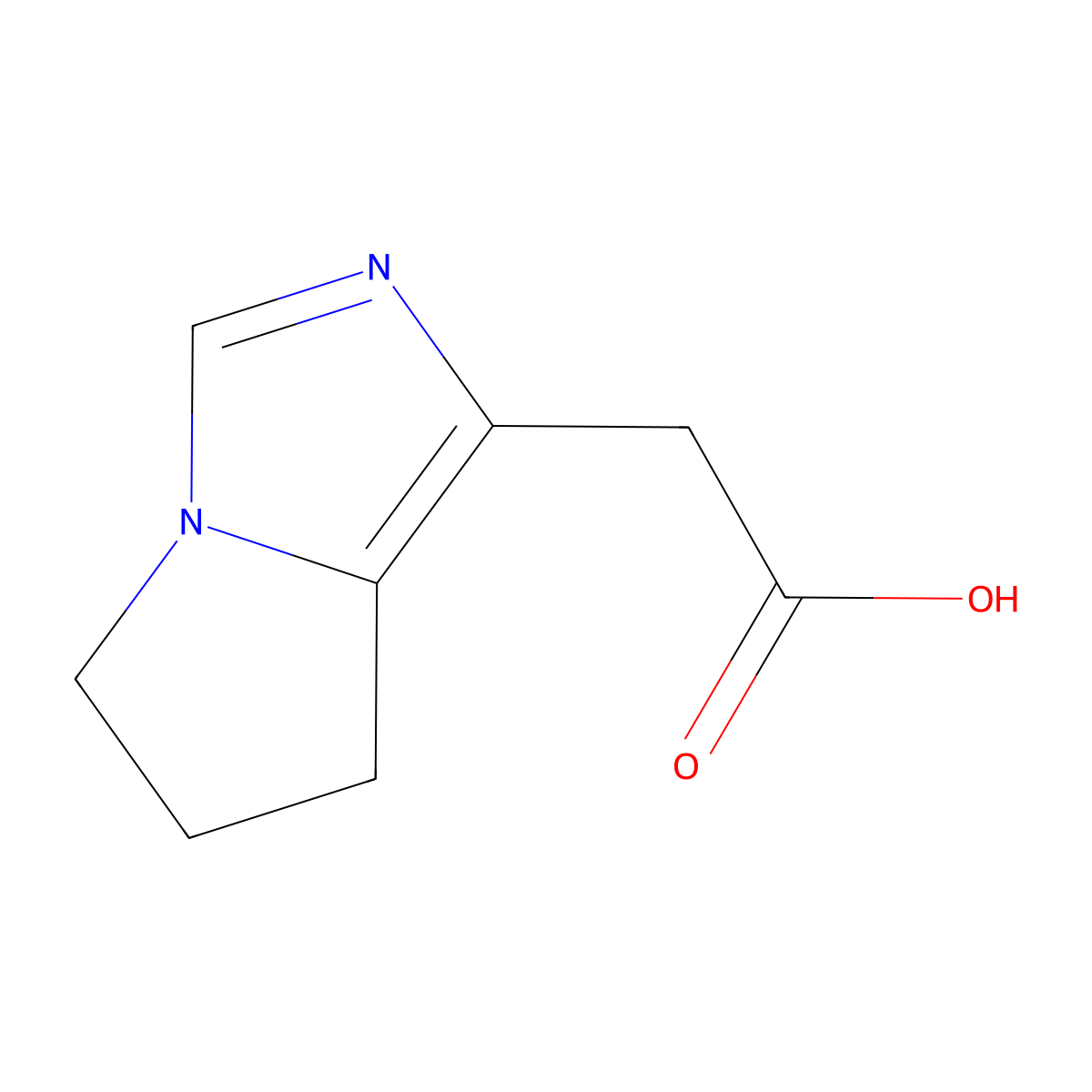 6,7-Dihydro-5H-pyrrolo[1,2-c]imidazole-1-acetic acid molecular structure, CAS 1508424-25-6