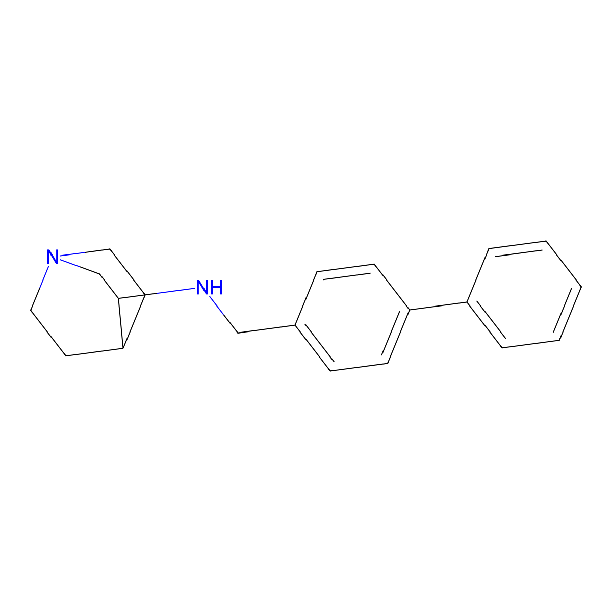 3-[(Biphenyl-4-ylmethyl)amino]quinuclidine molecular structure, CAS 150843-82-6