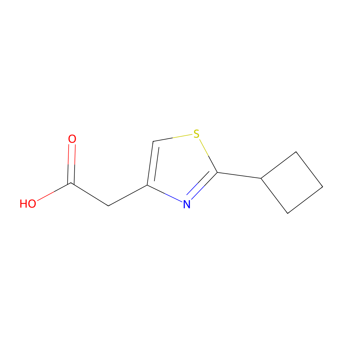 2-(2-Cyclobutylthiazol-4-yl)acetic acid molecular structure, CAS 1508433-12-2