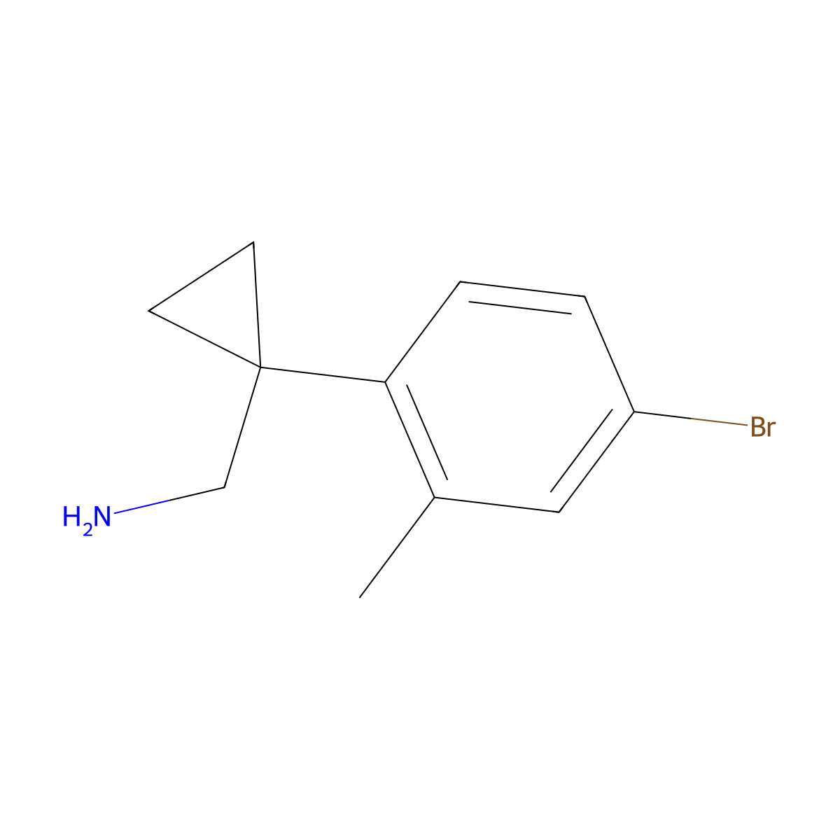 [1-(4-Bromo-2-methylphenyl)cyclopropyl]methanamine molecular structure, CAS 1508434-08-9
