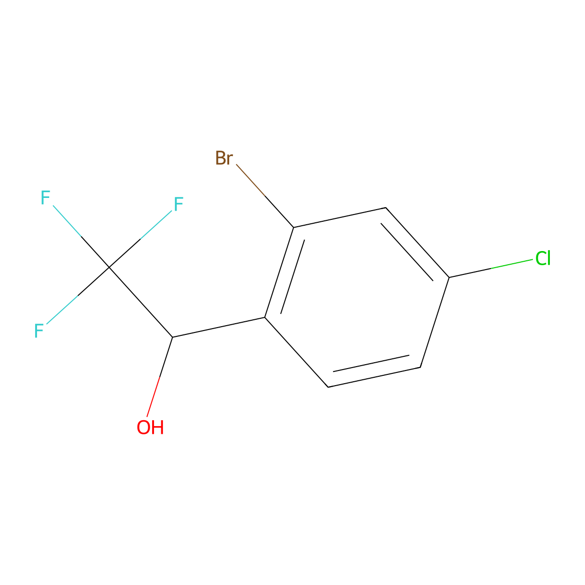 1-(2-Bromo-4-chloro-phenyl)-2,2,2-trifluoro-ethanol molecular structure, CAS 1508437-73-7