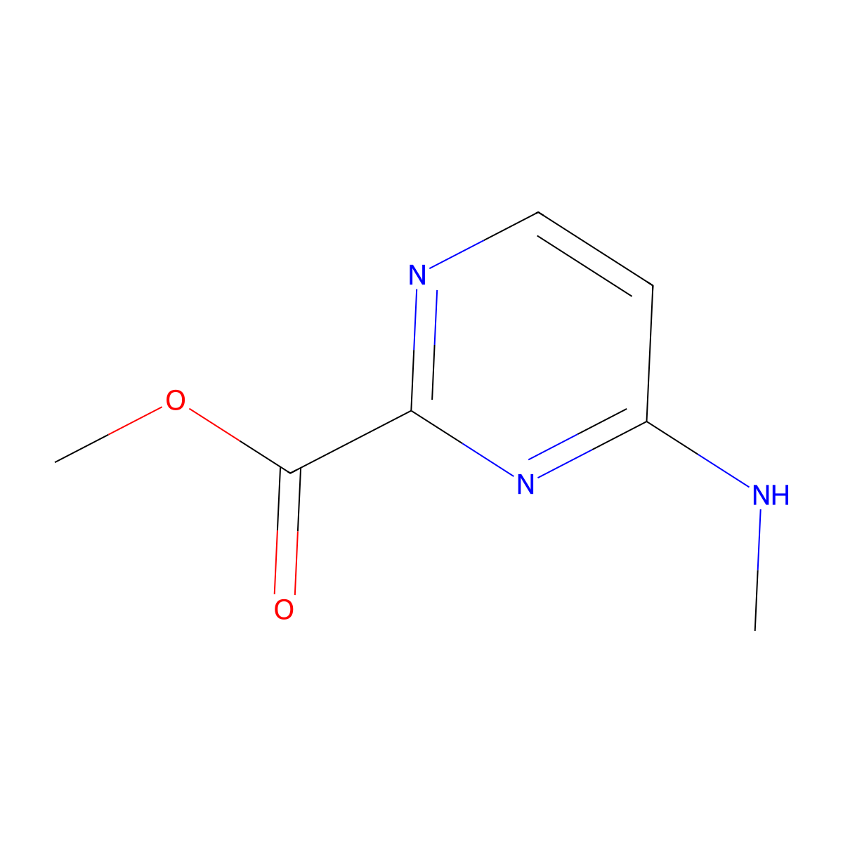 Methyl 4-(methylamino)pyrimidine-2-carboxylate molecular structure, CAS 1508442-76-9