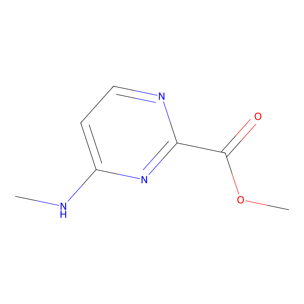Methyl 4-(methylamino)pyrimidine-2-carboxylate molecular structure, CAS 1508442-76-9