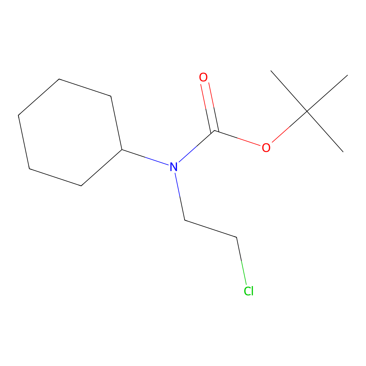 tert-butyl N-(2-chloroethyl)-N-cyclohexylcarbamate molecular structure, CAS 1508456-77-6
