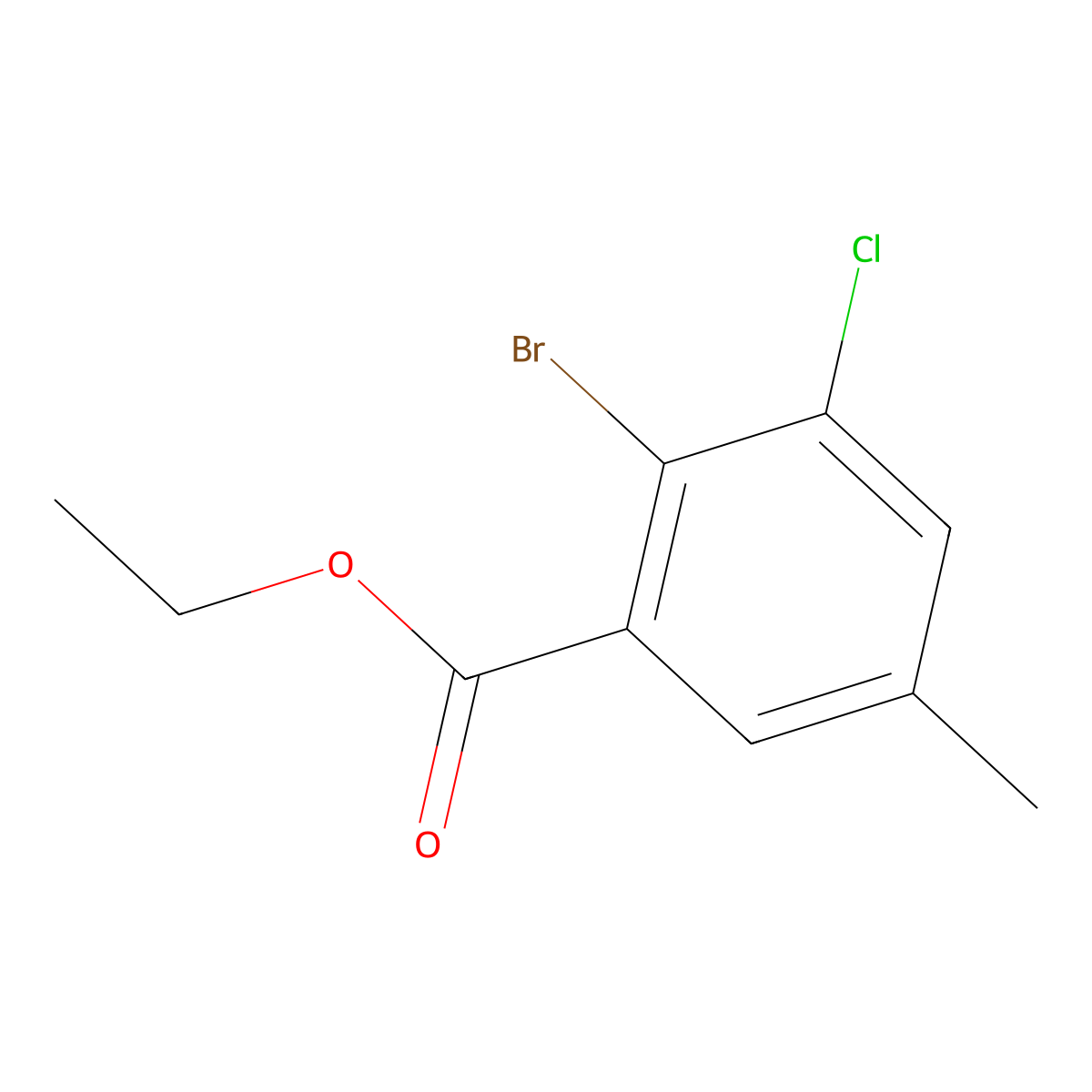 Ethyl 2-bromo-3-chloro-5-methylbenzoate molecular structure, CAS 1508456-94-7
