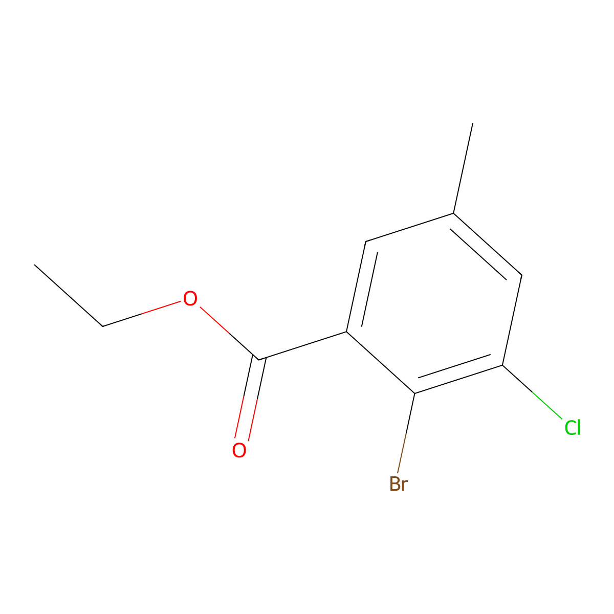 Ethyl 2-bromo-3-chloro-5-methylbenzoate molecular structure, CAS 1508456-94-7