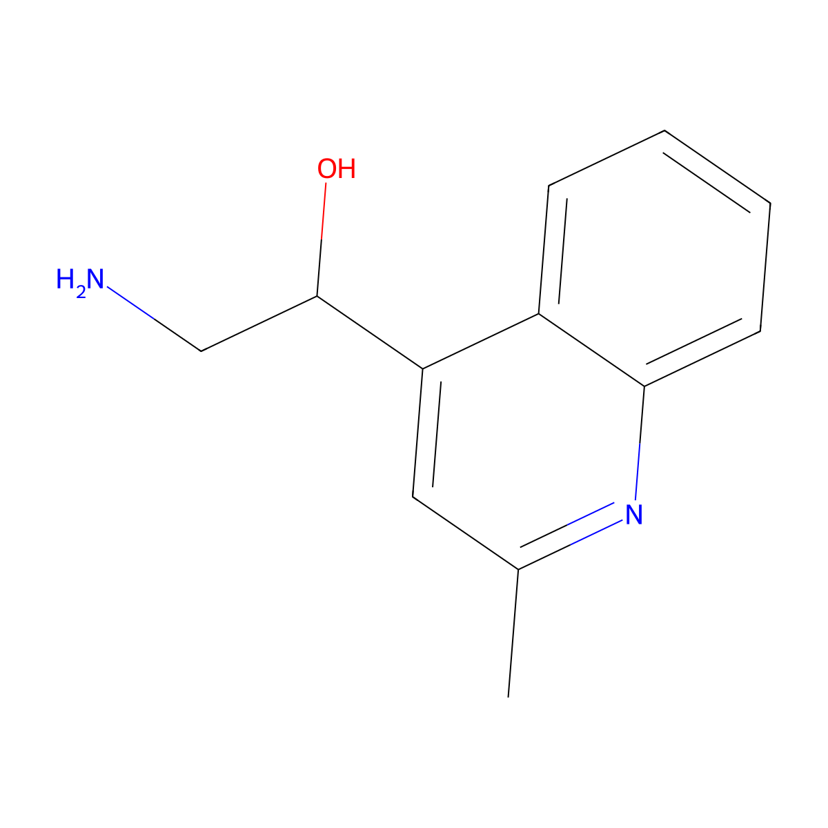 2-Amino-1-(2-methylquinolin-4-yl)ethan-1-ol molecular structure, CAS 1508457-02-0