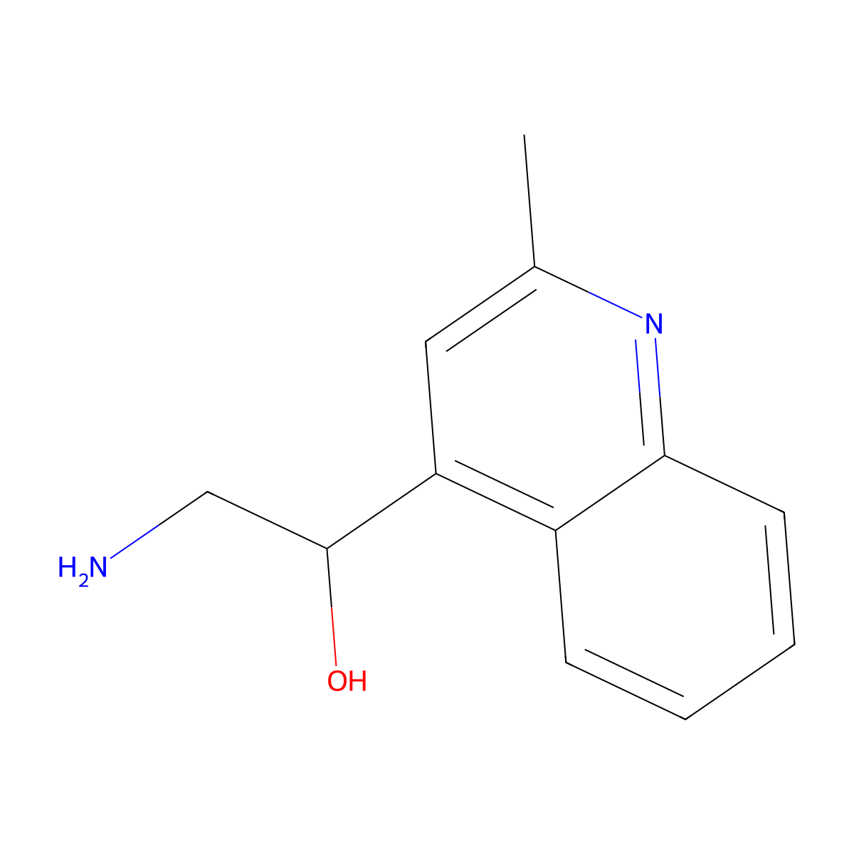 2-Amino-1-(2-methylquinolin-4-yl)ethan-1-ol molecular structure, CAS 1508457-02-0