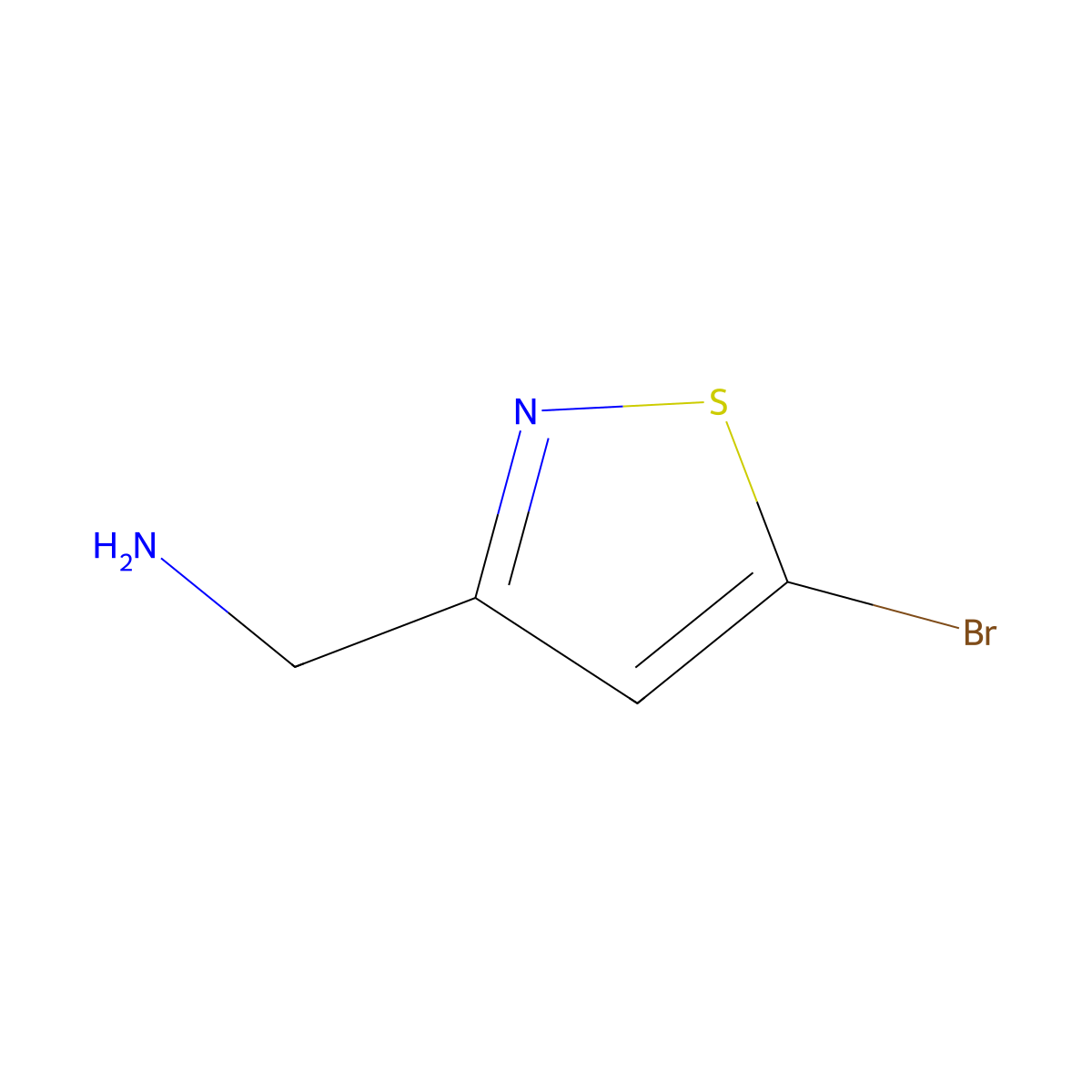 (5-Bromo-1,2-thiazol-3-yl)methanamine molecular structure, CAS 1508458-54-5