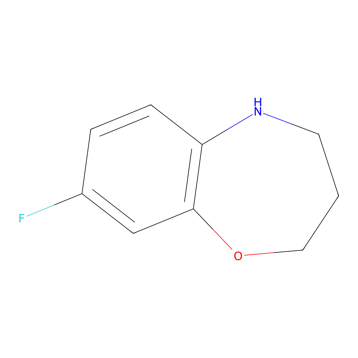 8-Fluoro-2,3,4,5-tetrahydro-1,5-benzoxazepine molecular structure, CAS 1508466-56-5