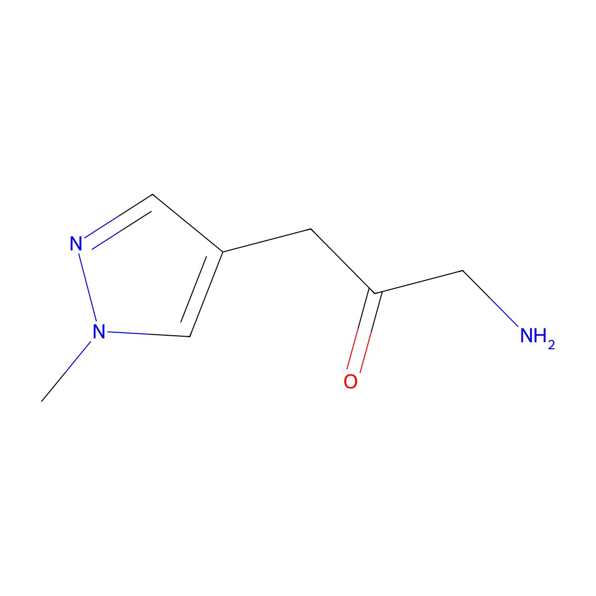 1-Amino-3-(1-methyl-1H-pyrazol-4-yl)propan-2-one molecular structure, CAS 1508469-64-4