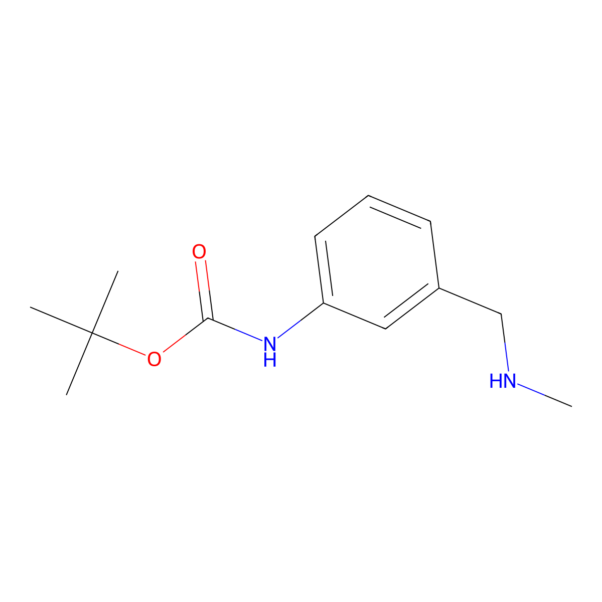 tert-butyl N-(3-((methylamino)methyl)phenyl)carbamate molecular structure, CAS 1508477-85-7
