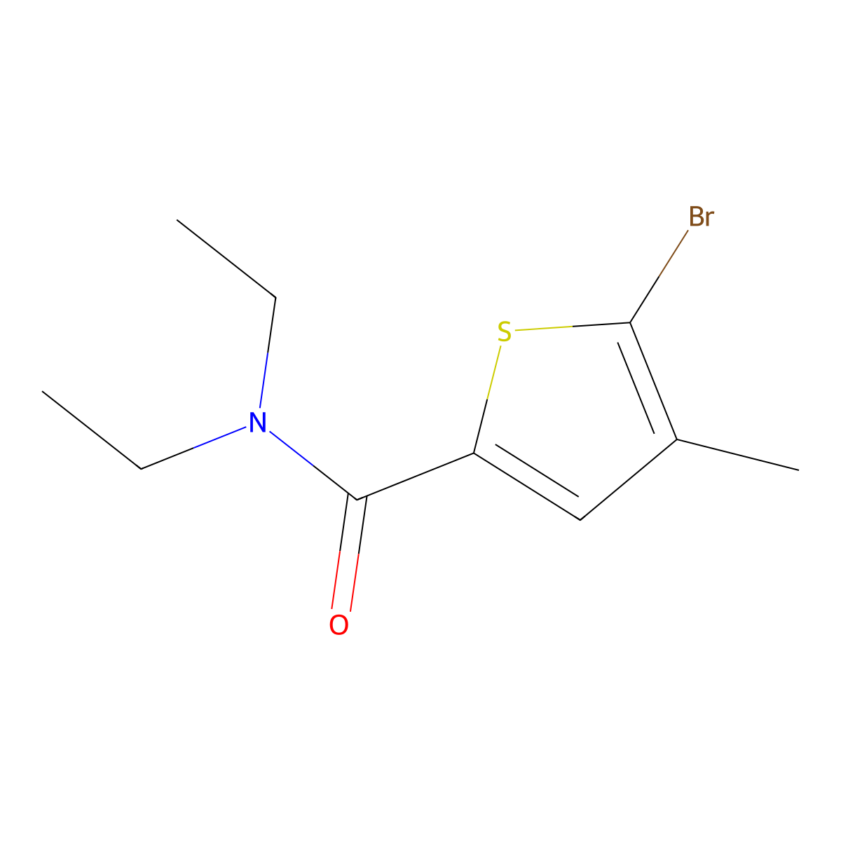 5-Bromo-N,N-diethyl-4-methylthiophene-2-carboxamide molecular structure, CAS 1508479-46-6