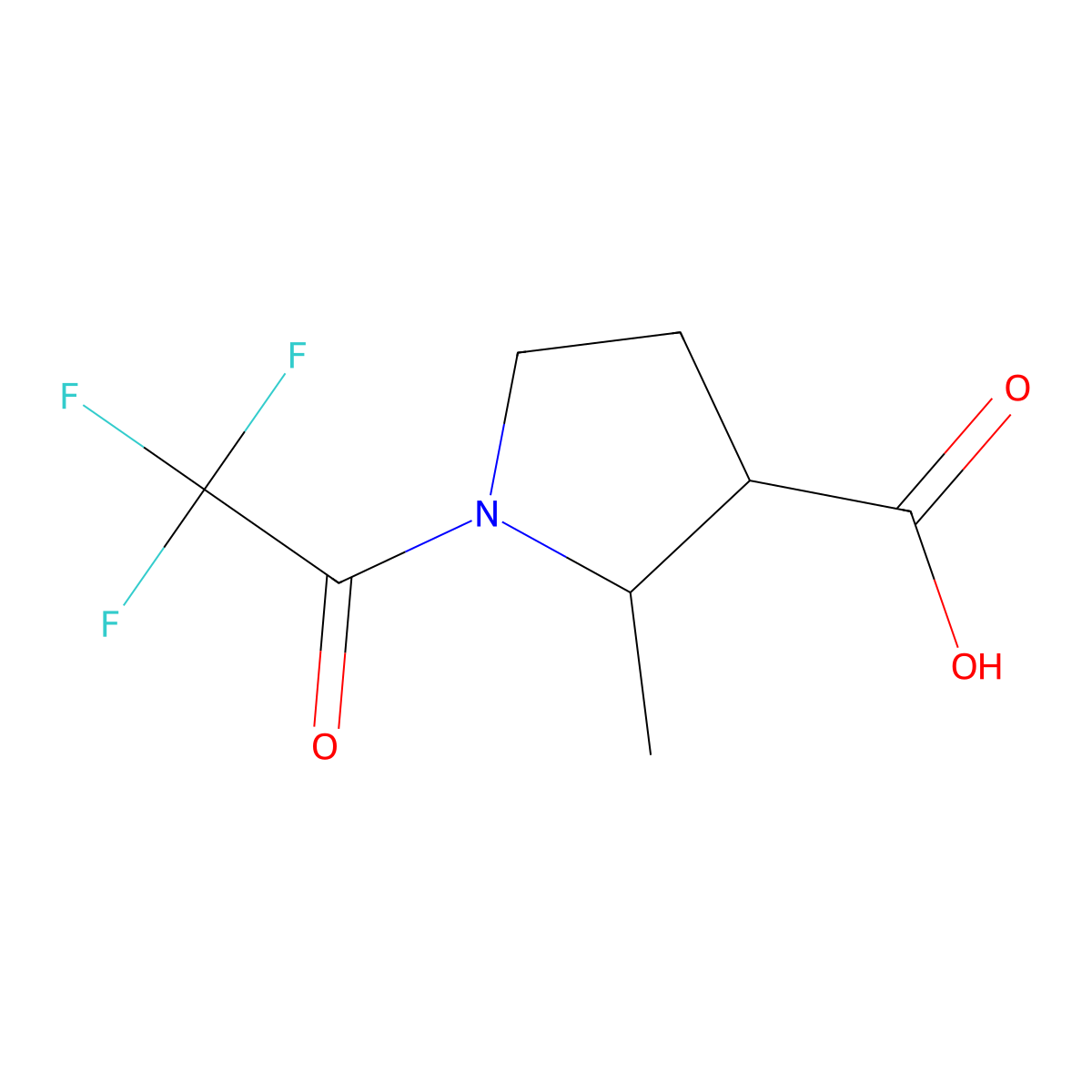 2-Methyl-1-(2,2,2-trifluoroacetyl)pyrrolidine-3-carboxylic acid molecular structure, CAS 1508488-17-2