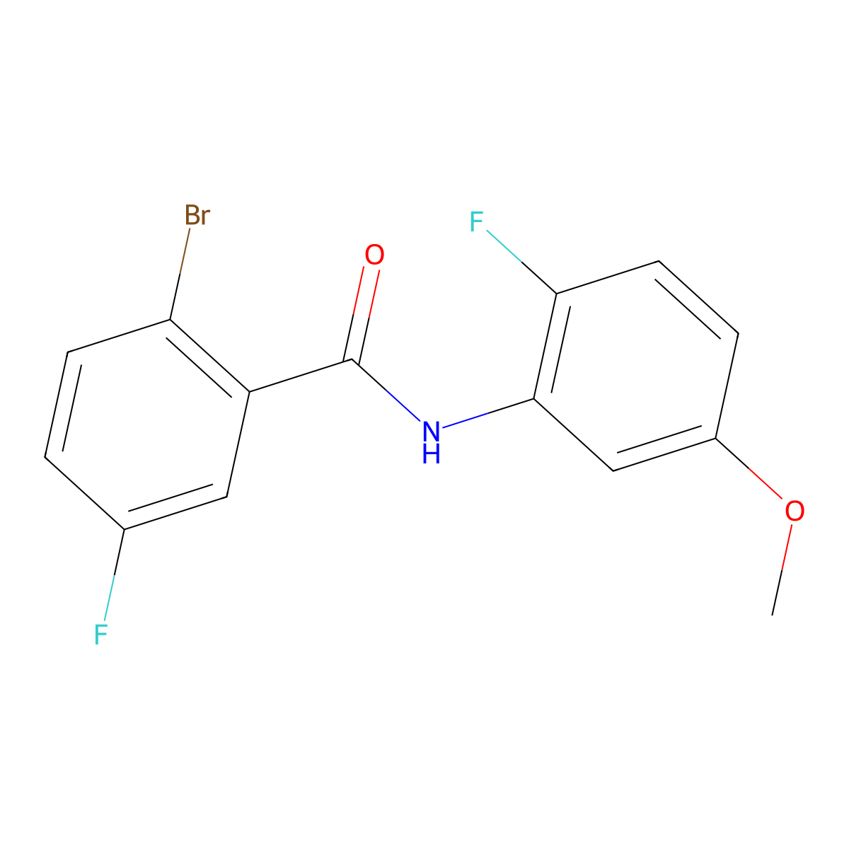 2-Bromo-5-fluoro-N-(2-fluoro-5-methoxyphenyl)benzamide molecular structure, CAS 1508510-00-6