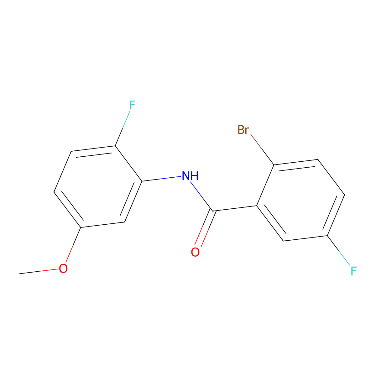 2-Bromo-5-fluoro-N-(2-fluoro-5-methoxyphenyl)benzamide molecular structure, CAS 1508510-00-6