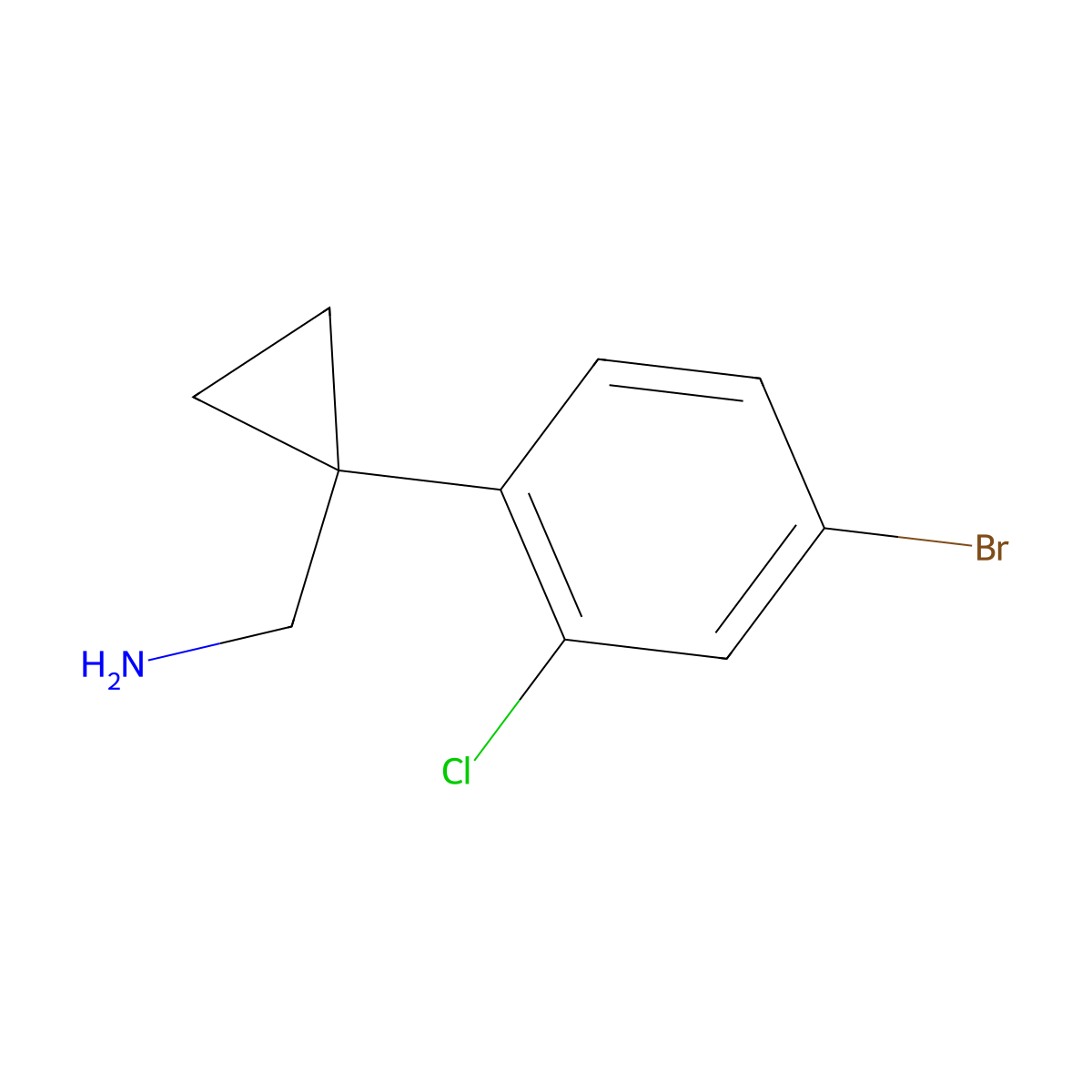 [1-(4-Bromo-2-chlorophenyl)cyclopropyl]methanamine molecular structure, CAS 1508522-85-7