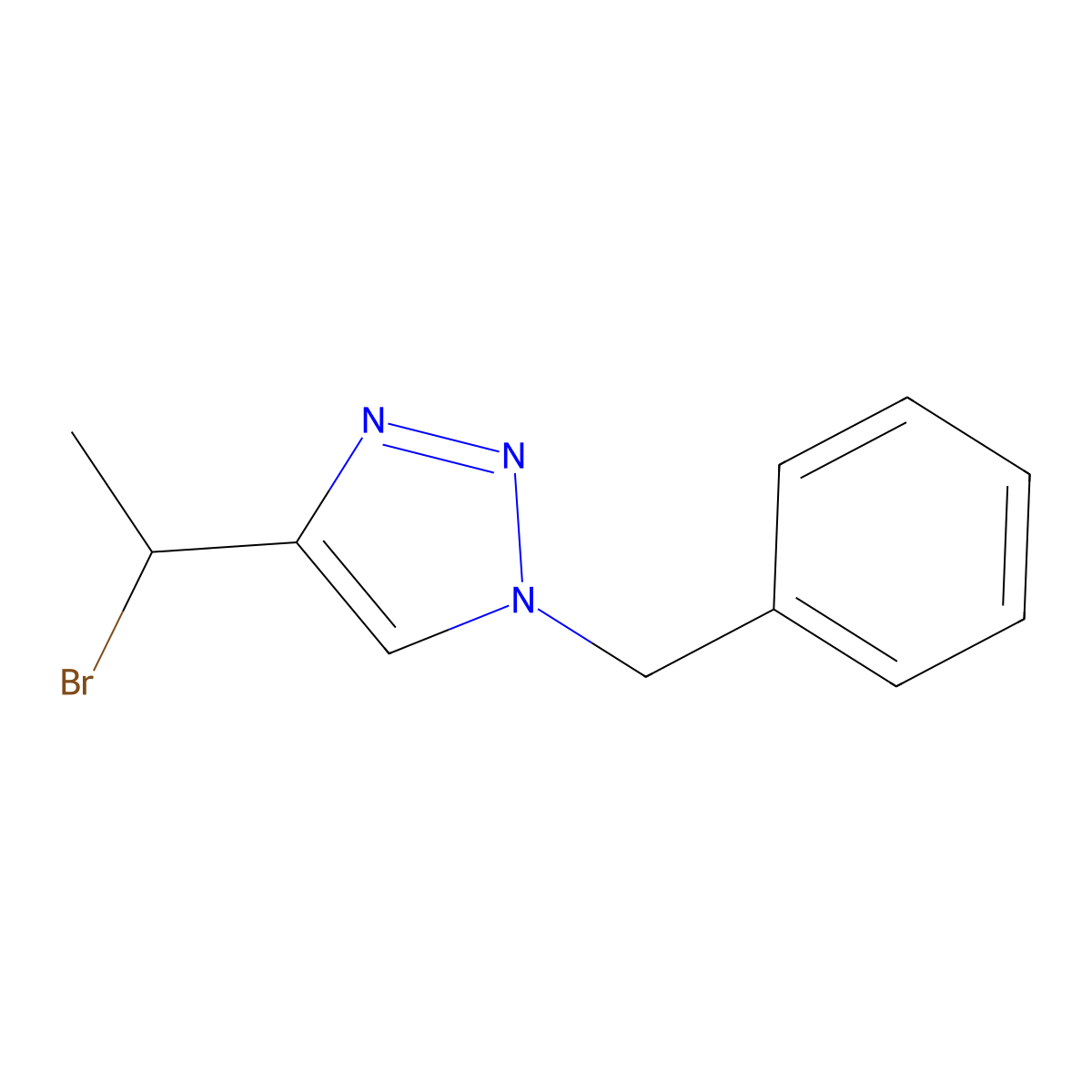 1-benzyl-4-(1-bromoethyl)-1H-1,2,3-triazole molecular structure, CAS 1508529-78-9