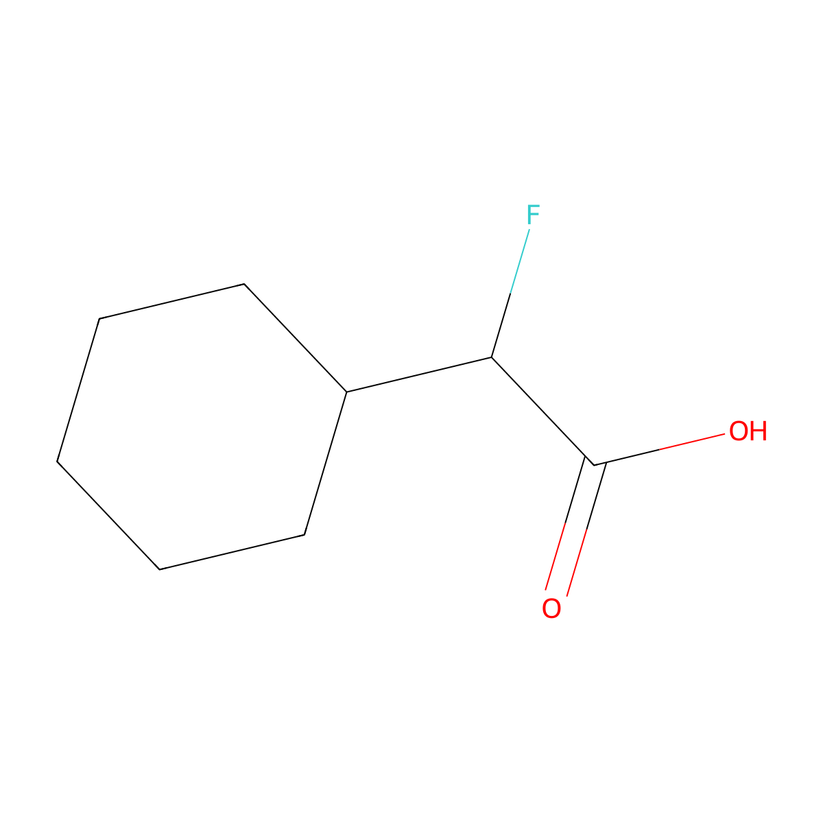 2-Cyclohexyl-2-fluoroacetic acid molecular structure, CAS 1508530-42-4