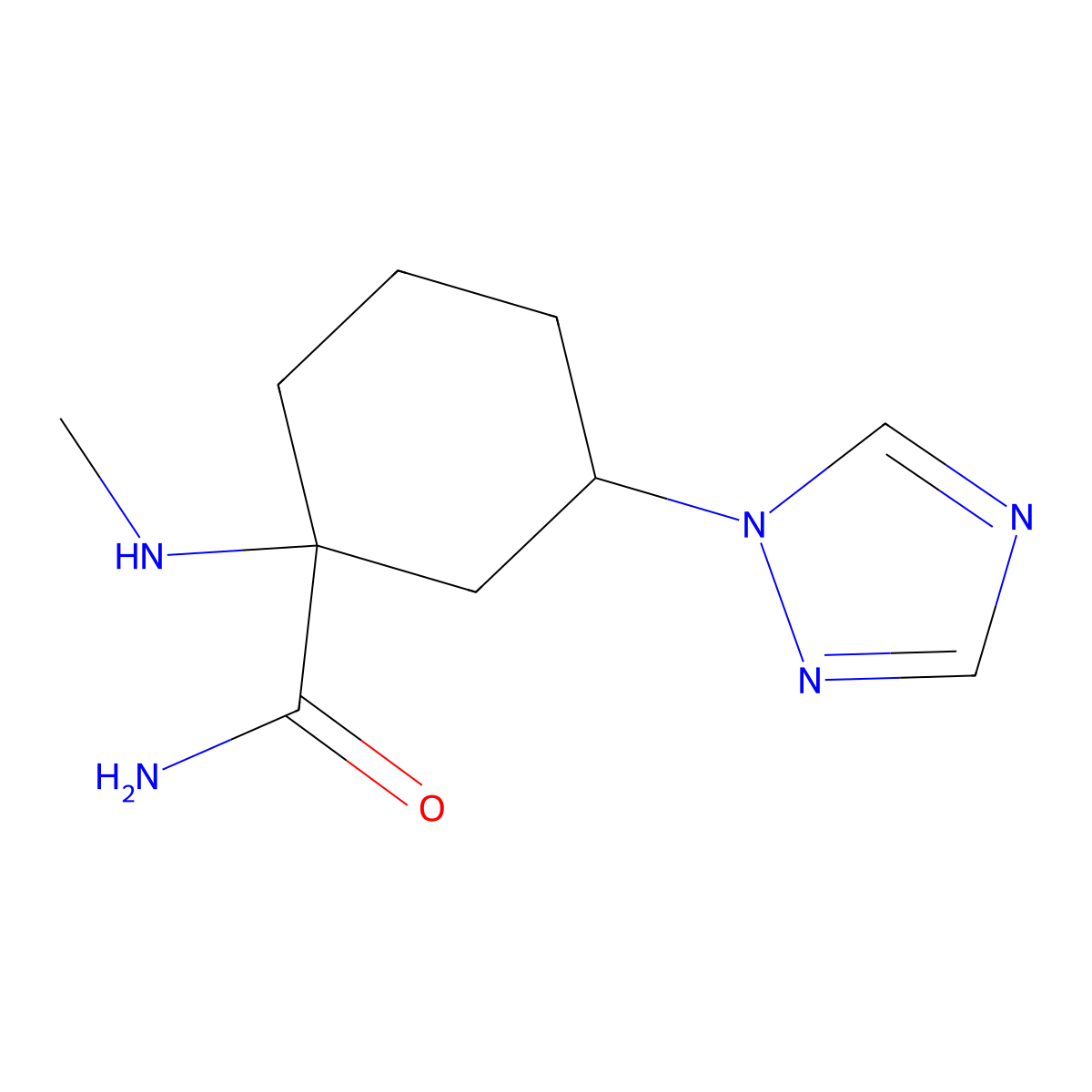 1-(Methylamino)-3-(1h-1,2,4-triazol-1-yl)cyclohexane-1-carboxamide molecular structure, CAS 1508535-64-5