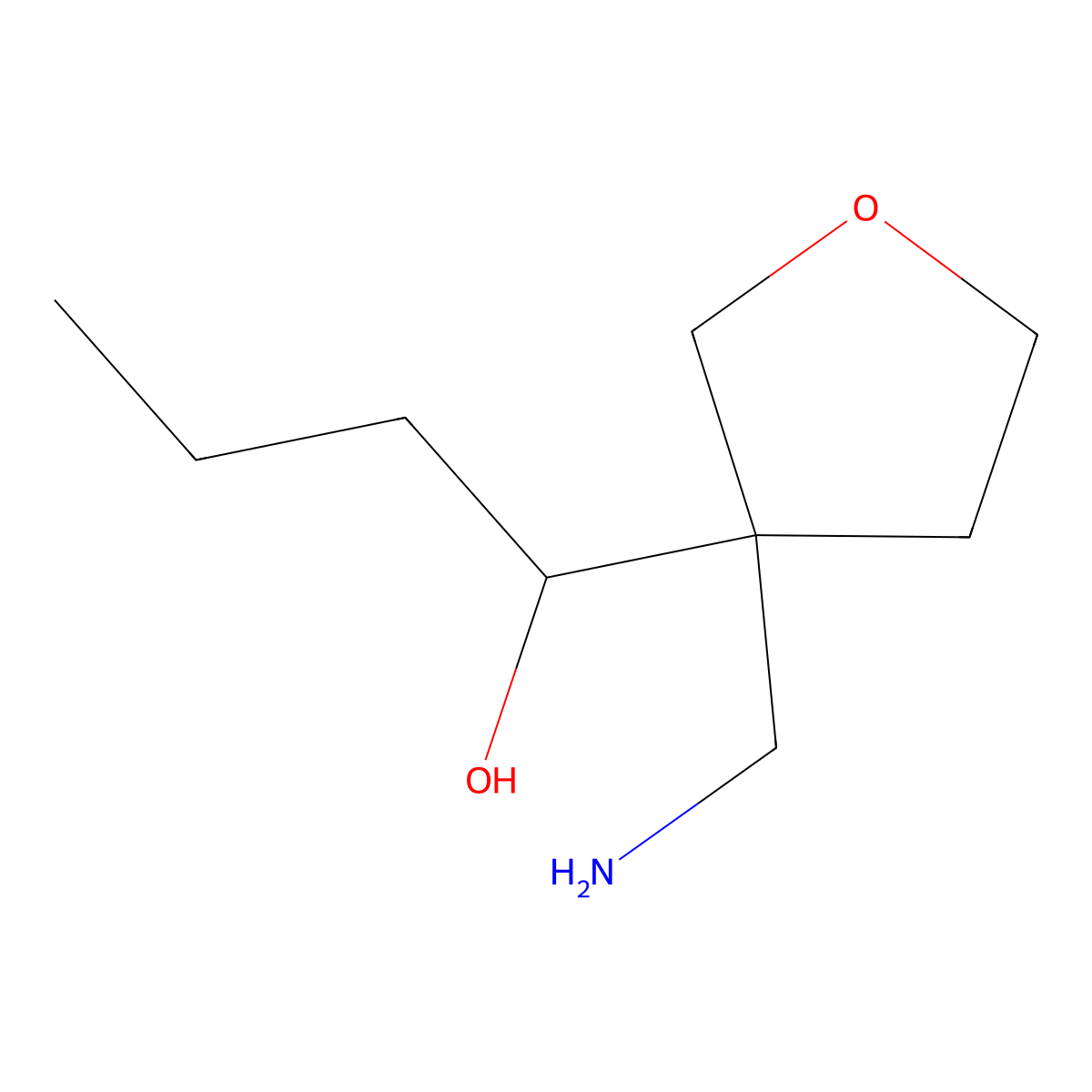 1-[3-(Aminomethyl)oxolan-3-yl]butan-1-ol molecular structure, CAS 1508538-59-7