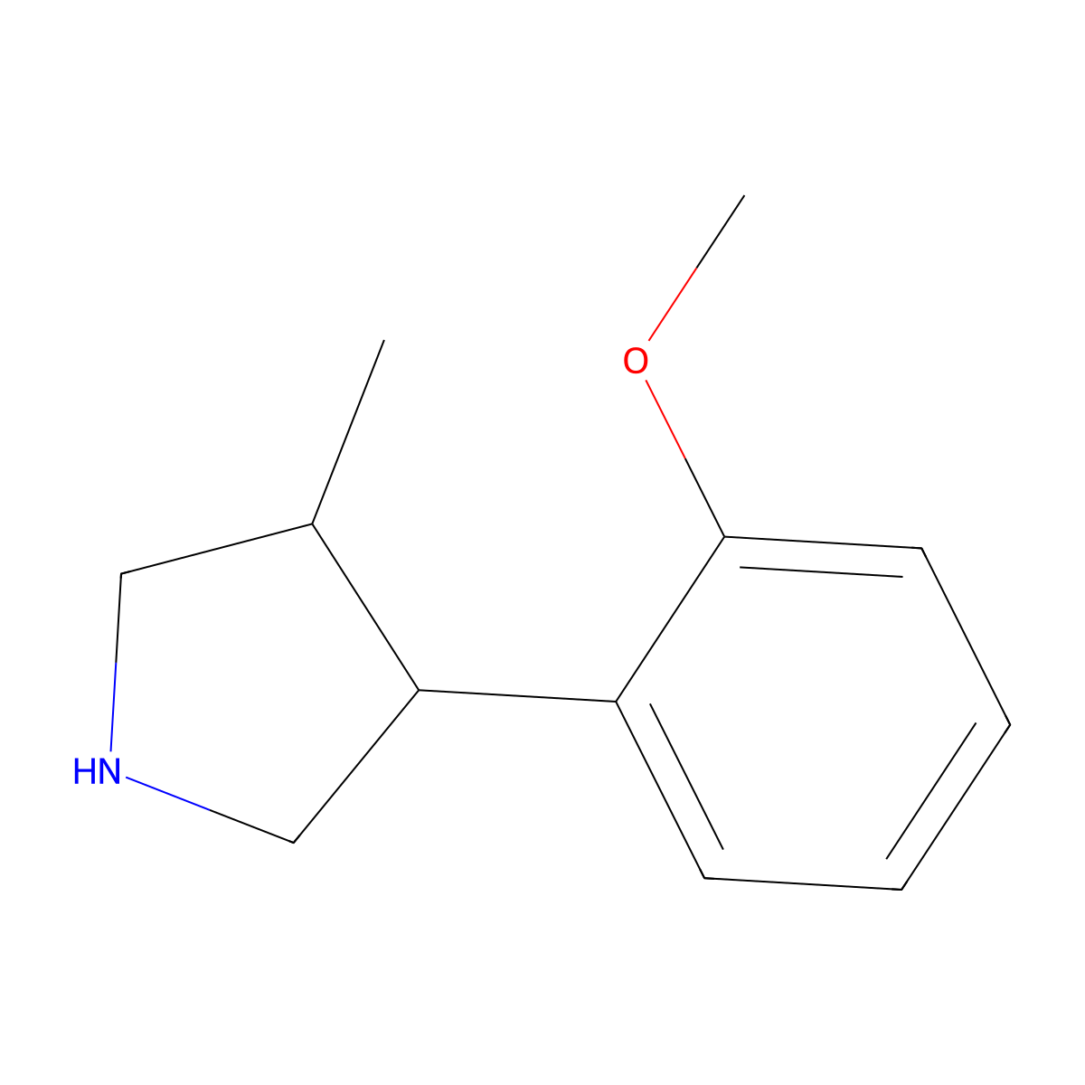3-(2-Methoxyphenyl)-4-methylpyrrolidine molecular structure, CAS 1508542-36-6