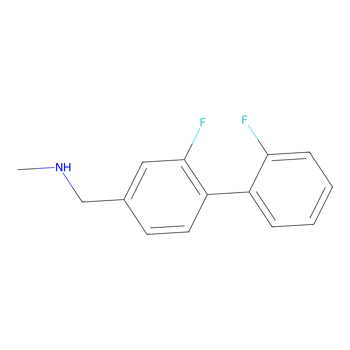 {[3-Fluoro-4-(2-fluorophenyl)phenyl]methyl}(methyl)amine molecular structure, CAS 1508545-83-2