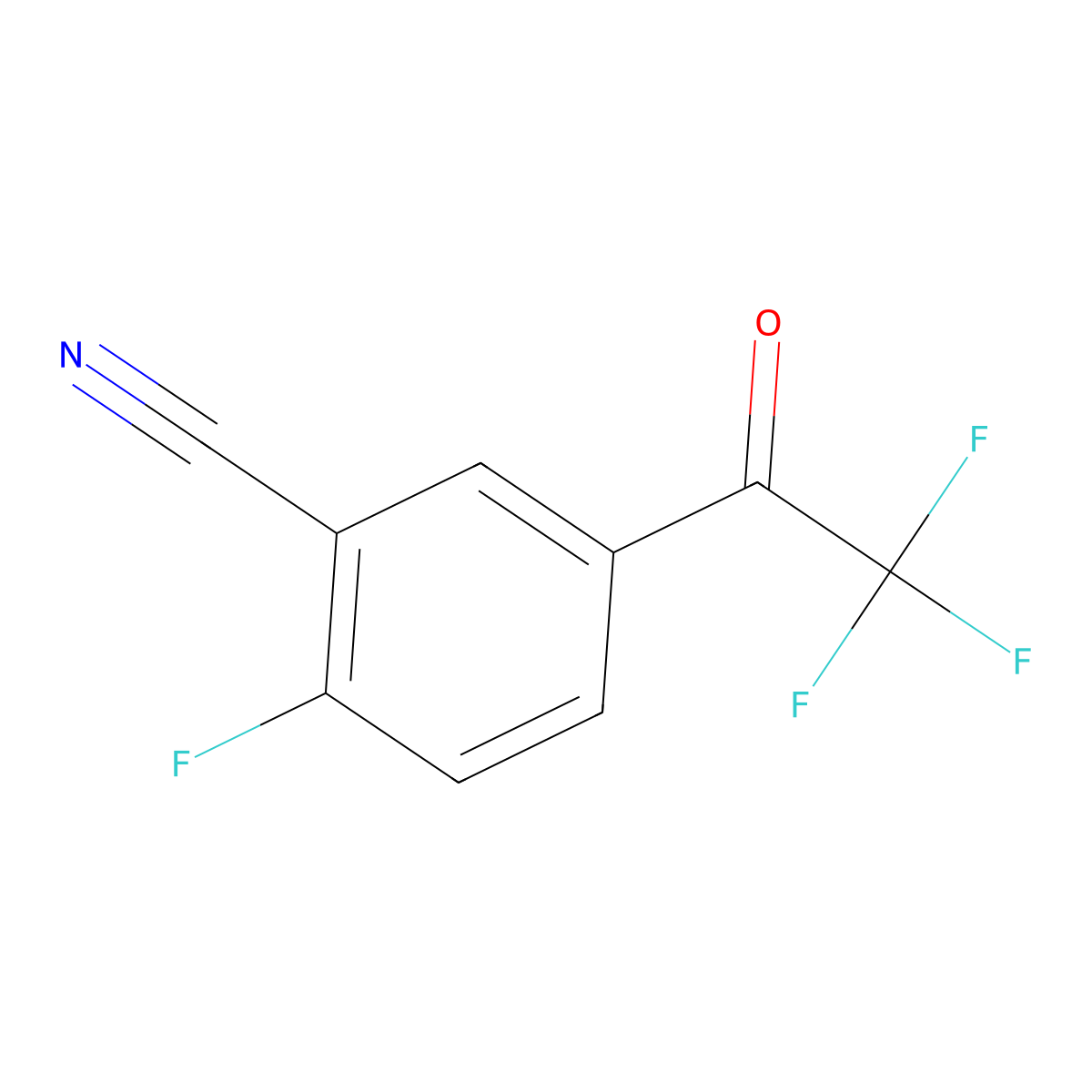 2-Fluoro-5-(2,2,2-trifluoroacetyl)benzonitrile molecular structure, CAS 1508546-99-3