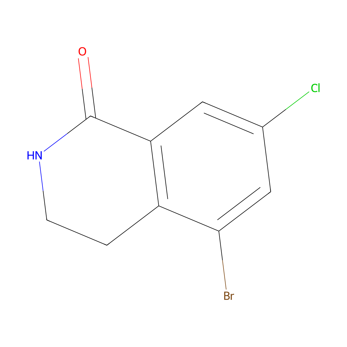 5-Bromo-7-chloro-1,2,3,4-tetrahydroisoquinolin-1-one molecular structure, CAS 1508551-16-3
