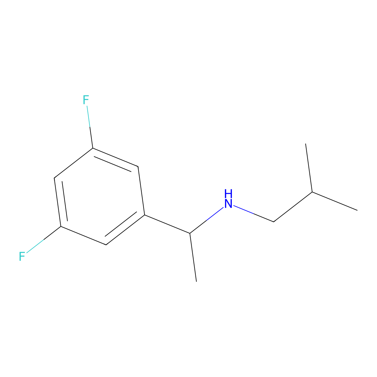 [1-(3,5-Difluorophenyl)ethyl](2-methylpropyl)amine molecular structure, CAS 1508551-46-9