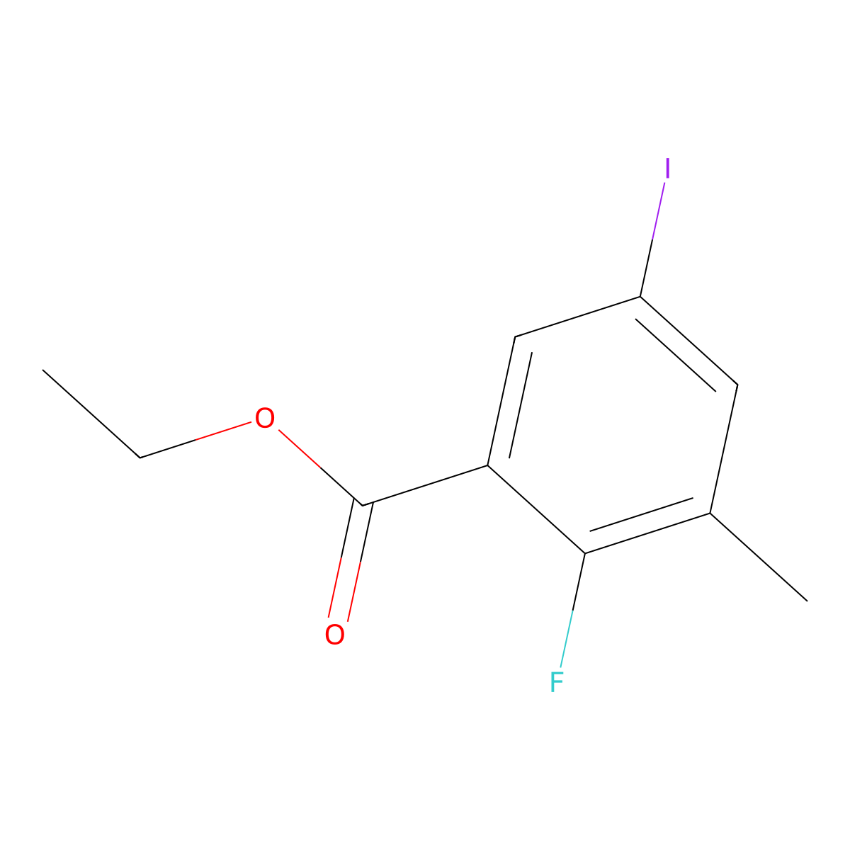 Ethyl 2-fluoro-5-iodo-3-methylbenzoate molecular structure, CAS 1508552-08-6