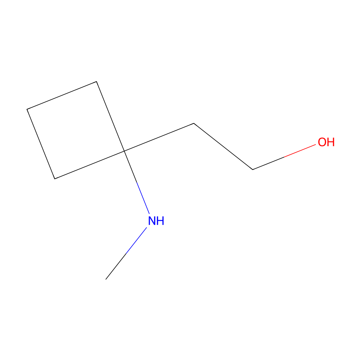 2-[1-(Methylamino)cyclobutyl]ethan-1-ol molecular structure, CAS 1508552-25-7