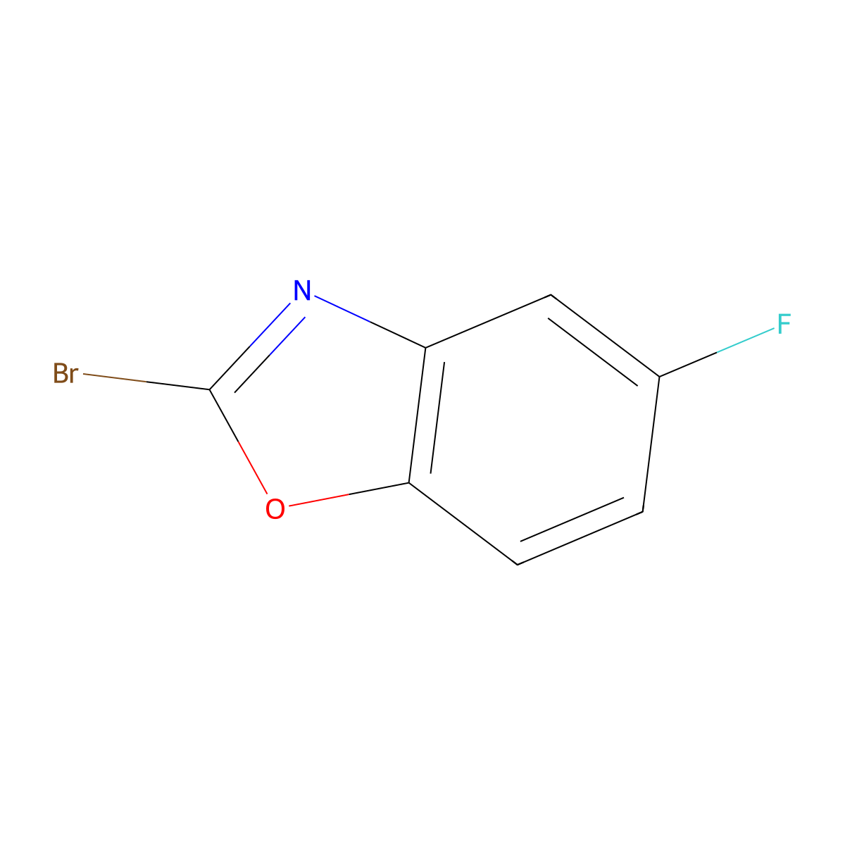 2-Bromo-5-fluoro-1,3-benzoxazole molecular structure, CAS 1508558-02-8