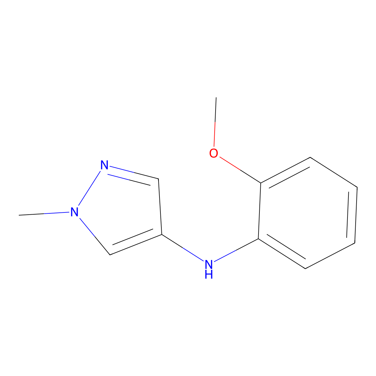 N-(2-Methoxyphenyl)-1-methyl-1H-pyrazol-4-amine molecular structure, CAS 1508565-17-0