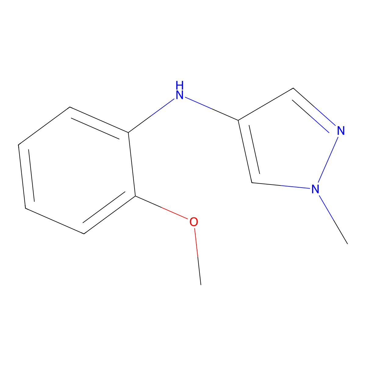N-(2-Methoxyphenyl)-1-methyl-1H-pyrazol-4-amine molecular structure, CAS 1508565-17-0