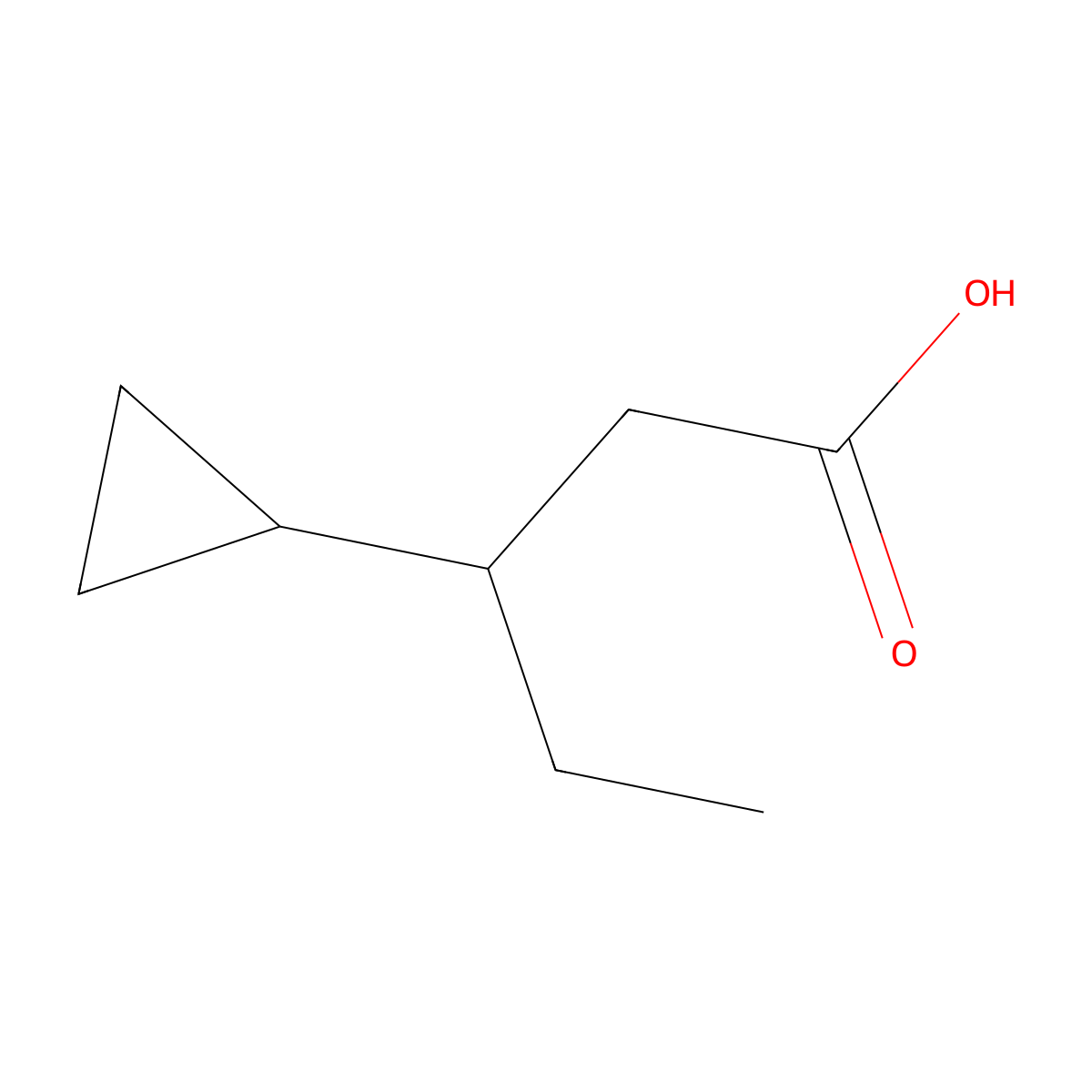 3-Cyclopropylpentanoic acid molecular structure, CAS 1508566-49-1