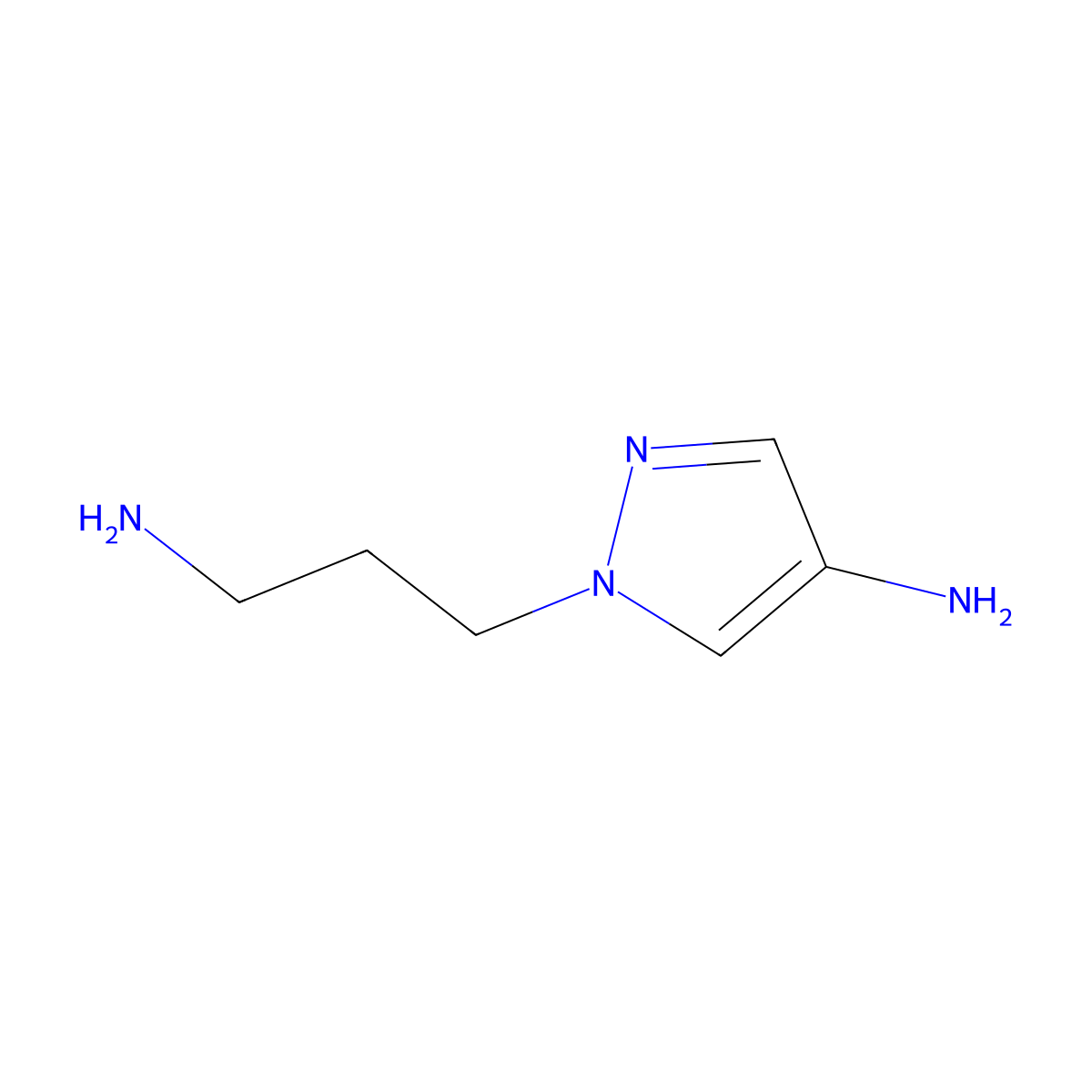 1-(3-aminopropyl)-1H-pyrazol-4-amine molecular structure, CAS 1508579-64-3