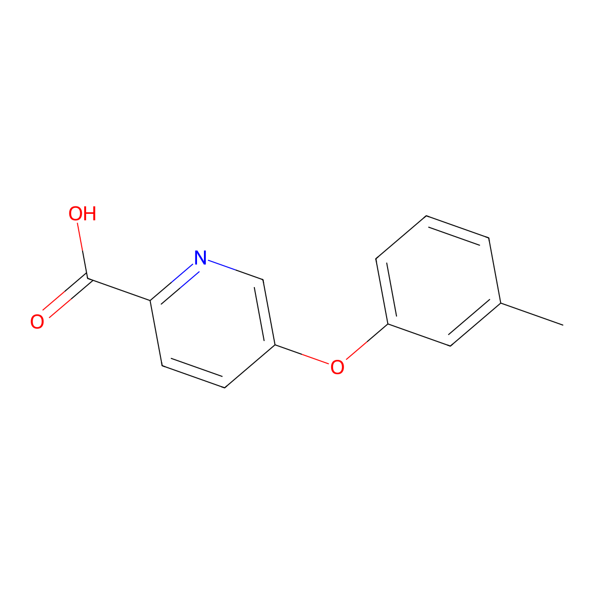 5-(3-Methylphenoxy)pyridine-2-carboxylic acid molecular structure, CAS 1508584-57-3