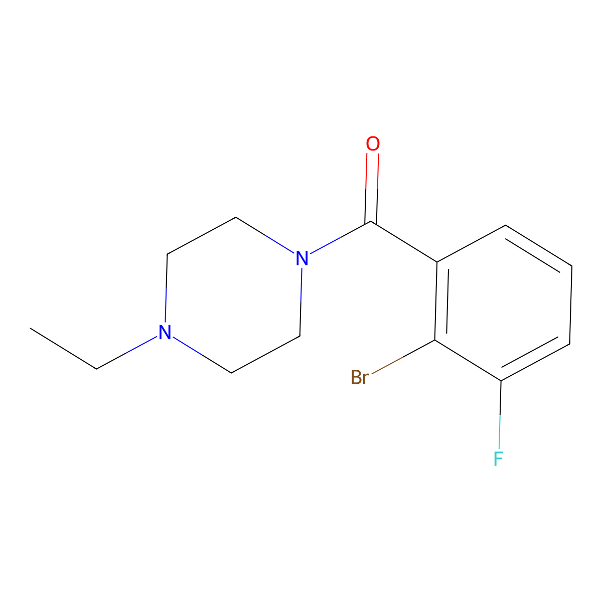 (2-Bromo-3-fluorophenyl)(4-ethyl-1-piperazinyl)methanone molecular structure, CAS 1508586-08-0