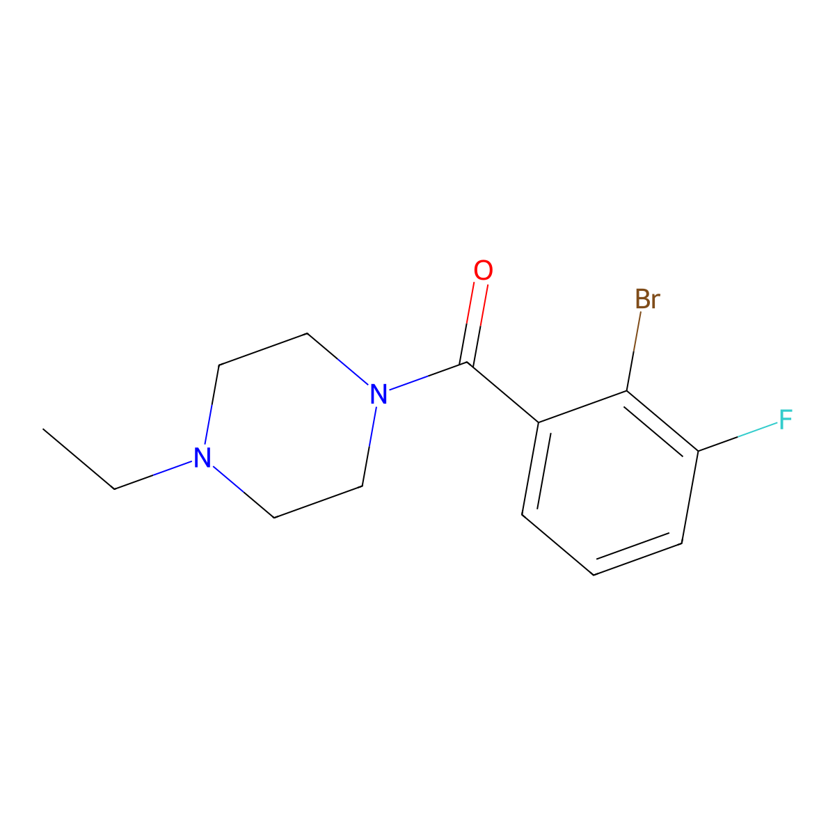 (2-Bromo-3-fluorophenyl)(4-ethyl-1-piperazinyl)methanone molecular structure, CAS 1508586-08-0